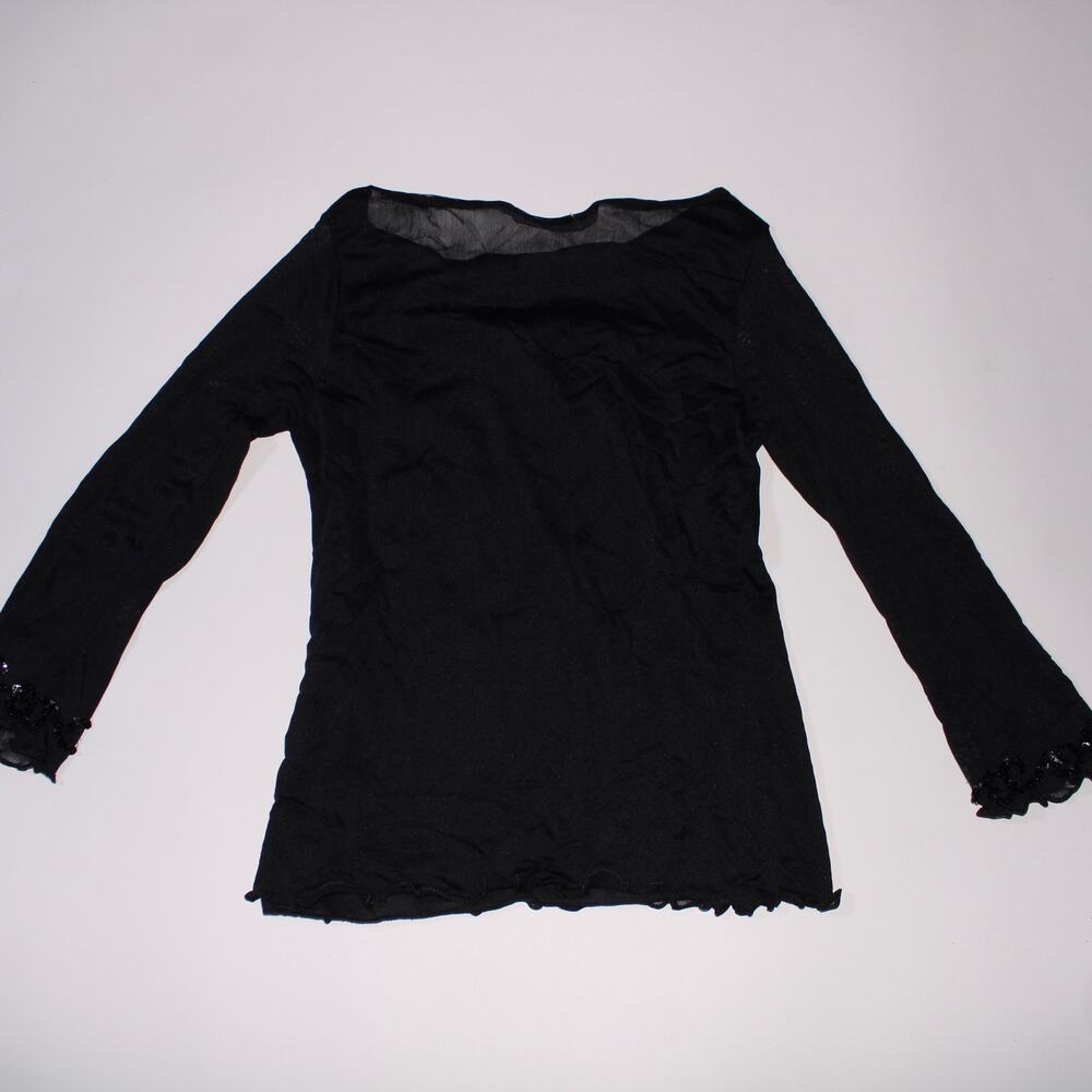 Y2k Basic Collection Front Double Mesh Black Coll… - image 2